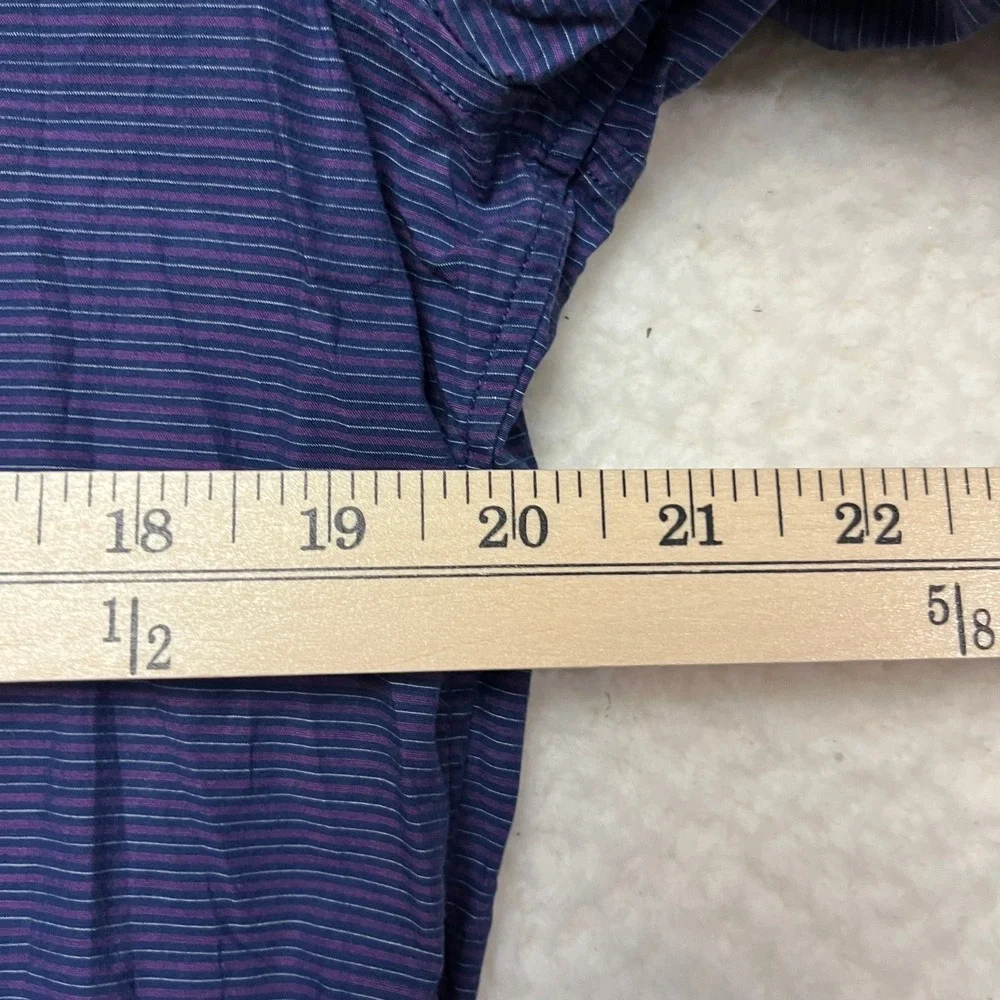 Banana Republic Button Up Mens M Blue Striped Slim Fit Stretch Long Sleeve Shirt